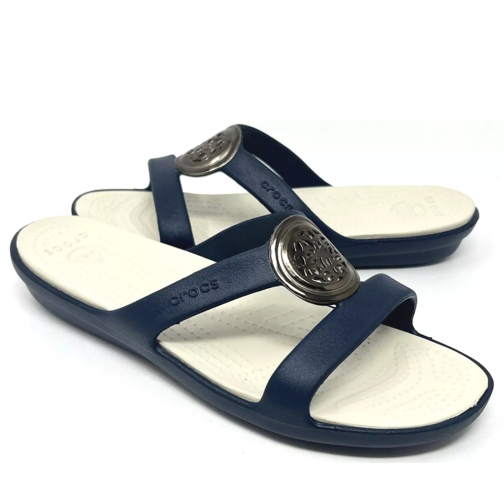 Crocs Sanrah Circle Slide Sandals RARE RETIRED Size 9